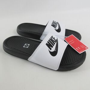 Nike Benassi JDI Mens Slides White/Black 343880-100 Size 11